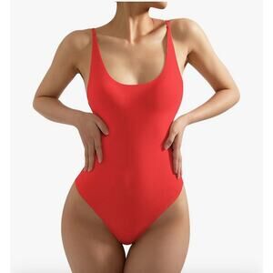 SUUKSESS Women Sexy Scoop Neck Thong Bodysuit Backless Cami Bodysuit Size Small